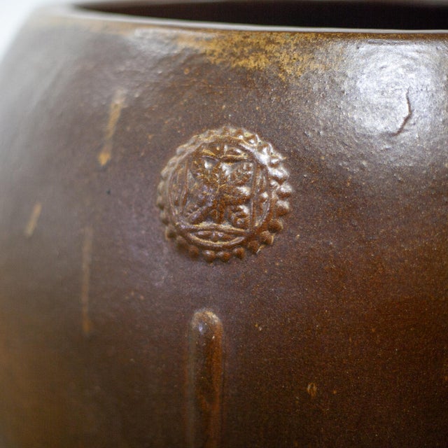 Late 20th Century Architectural Large Ceramic Pot or Planter Asian Me-Kong Style Glazed Made in Vietnam For Sale - Image 12 of 18