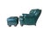 Late 20th Century Vintage Thomas-Bain Leather Club Chair & Ottoman Set in Peacock Teal Green | Tufted Traditional Lounge Seating For Sale - Image 5 of 18