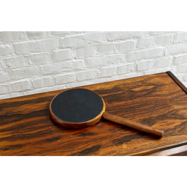 Rosewood Hand Mirror by Uno & Osten Kristiansson for Luxus, Sweden, 1950s For Sale - Image 11 of 18