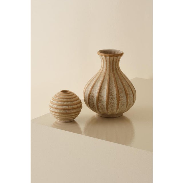 1930s ceramic vases by Ewald Dahlskog for Bo Fajans, Gefle. This piece is attributed to the mentioned designer/maker. It...