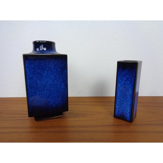 Blue Japanese Ceramic Vases, 1960s, Set of 2 For Sale - Image 4 of 16