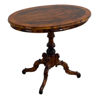 Antique Historicist Oval Walnut Table, 1880s For Sale