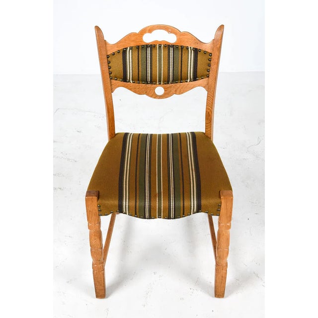 1970s Vintage Danish Oak Dining Chairs in the Style of Henning Kjærnulf, Set of Eight For Sale - Image 12 of 15