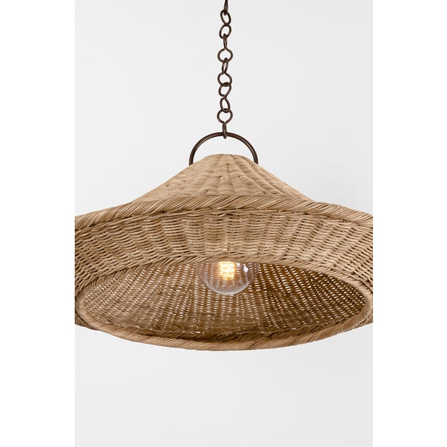 Hudson Valley Lighting Baychester 32 in. 1 Light Pendant in Bronze Leaf Finish For Sale In New York - Image 6 of 11