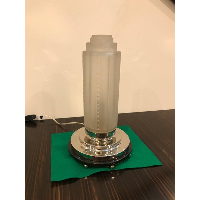 Art Deco French Art Deco Table Lamps by Genet Et Michon With Marble Base - a Pair For Sale - Image 3 of 10