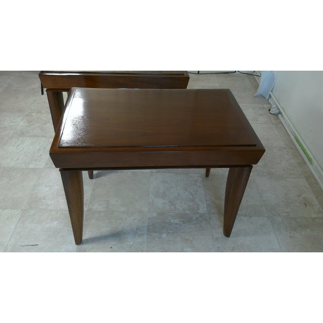 1950s Vintage Brown and Saltman End Tables- A Pair For Sale - Image 12 of 13