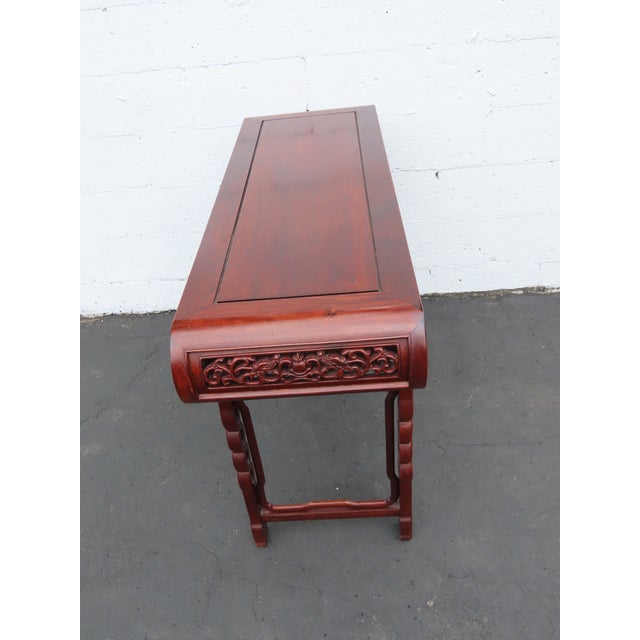 Chinese High Relief Solid Wood Altar Console Entry Table With Dragons Motif 6560 For Sale - Image 10 of 18