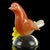 Murano Seguso Murano Vintage Orange White Gold Flecks Yellow Flower Italian Art Glass Mid Century Bird Sculpture For Sale - Image 4 of 5