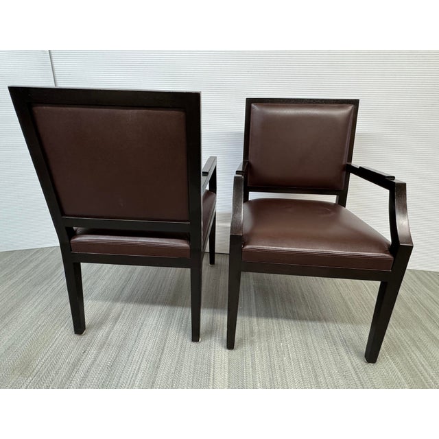Christian Liaigre Fauteuils Neoclassical Arm Chairs, Pair For Sale - Image 11 of 12