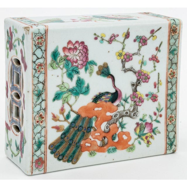 Late 19th Century Chinese Famille Rose Porcelain Pillow For Sale - Image 5 of 6