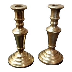 Pair of Vintage Brass Bud Mini Candle Holders