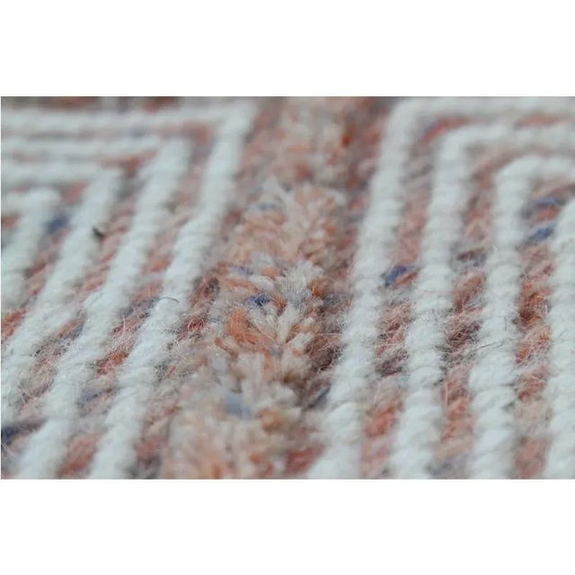 2010s Handwoven Salmon/Ivory Scandinavian Style Rug 6'1" X 9'1" For Sale - Image 5 of 12