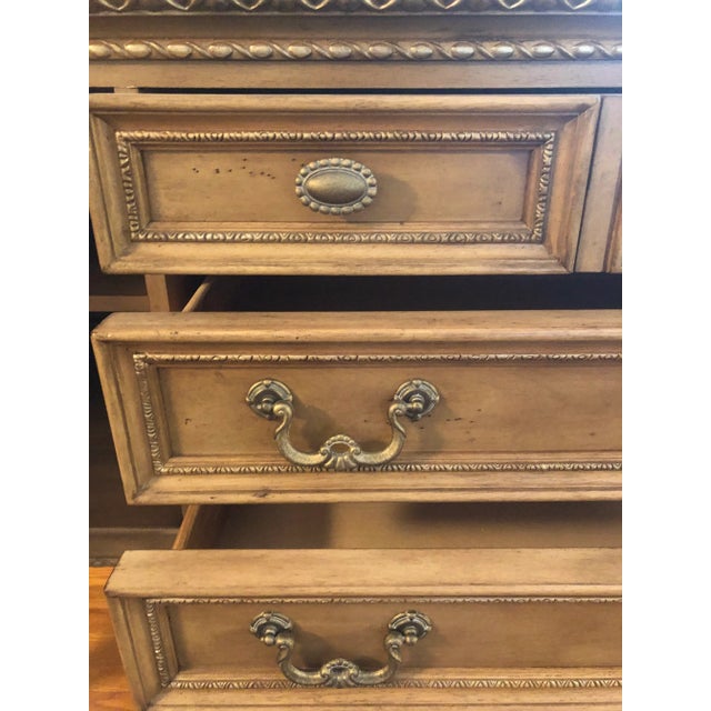 Tan American Drew Mirage Leg Sideboard With Antique Emperador Marble Top For Sale - Image 8 of 13