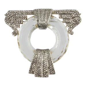 Art Deco Crystal Marcasite Brooch