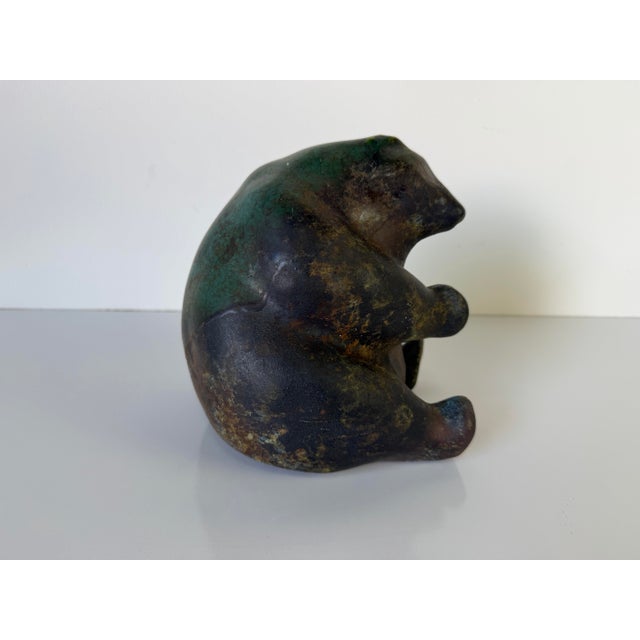 Vintage Tony Evans Studio Art Pottery Raku Bear Sculpture For Sale In Miami - Image 6 of 12