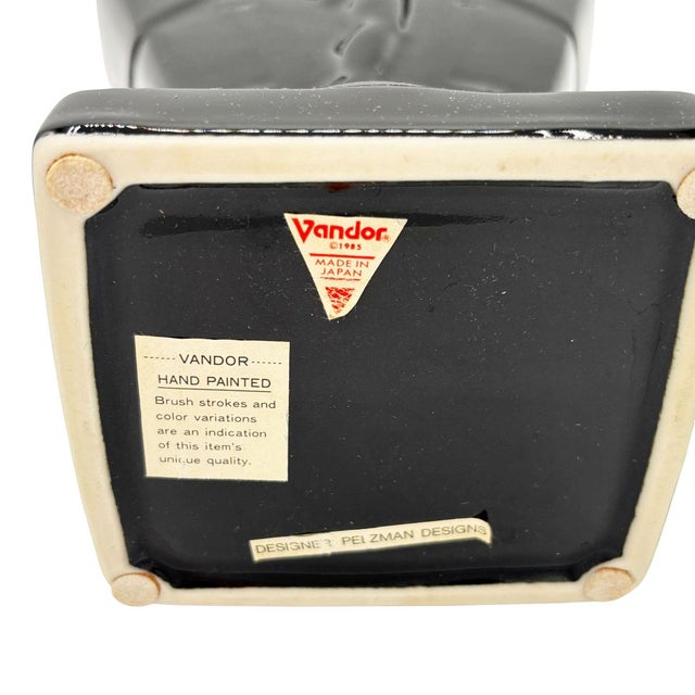 Black 1985 Art Deco Black Pottery Vase Nude Figurine Sculpture Vase by Pelzman Design For Sale - Image 8 of 8