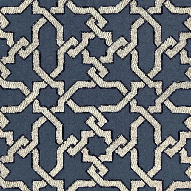 This sumptuous embroidery was inspired by Moorish tiles. Subtle variations are part of its inherent beauty. Also available...