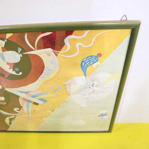 2000 - 2009 Kandinsky Composition IX Abstract Multicolored Poster in Green Frame For Sale - Image 5 of 7