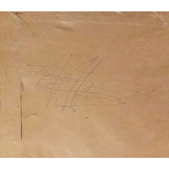 Paper Mario Toccangini, Portrait, 1958, Mixed Media on Paper For Sale - Image 7 of 10