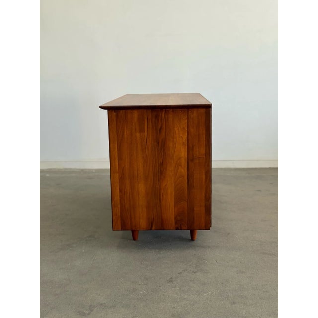 Brown 1950s Solid Walnut Credenza by Prelude For Sale - Image 8 of 12