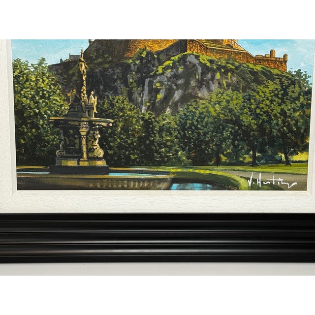 Original Scottish Painting of Edinburgh Castle & Ross Fountain by Vikki Hastings – Framed Cityscape” For Sale - Image 10 of 18