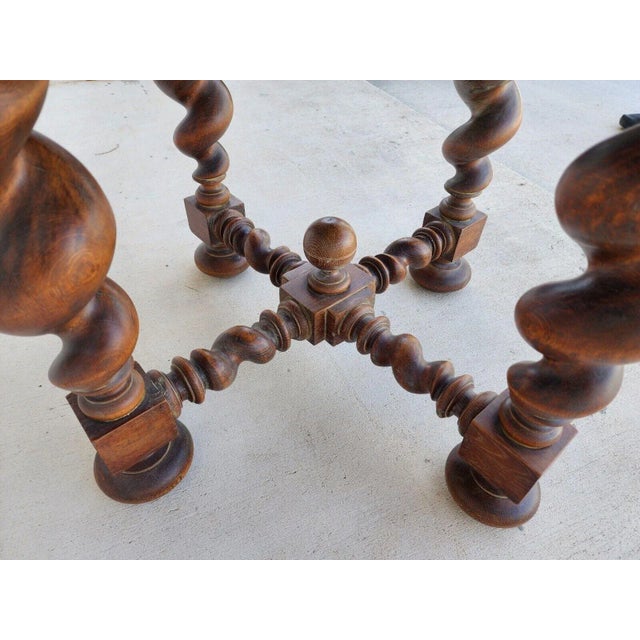 Brown Antique French Table Louis XIII Octagonal Barley Twist 1800s For Sale - Image 8 of 13
