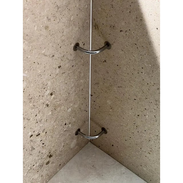 1970s Modernist Italian Travertine & Glass Console/Table For Sale - Image 12 of 13