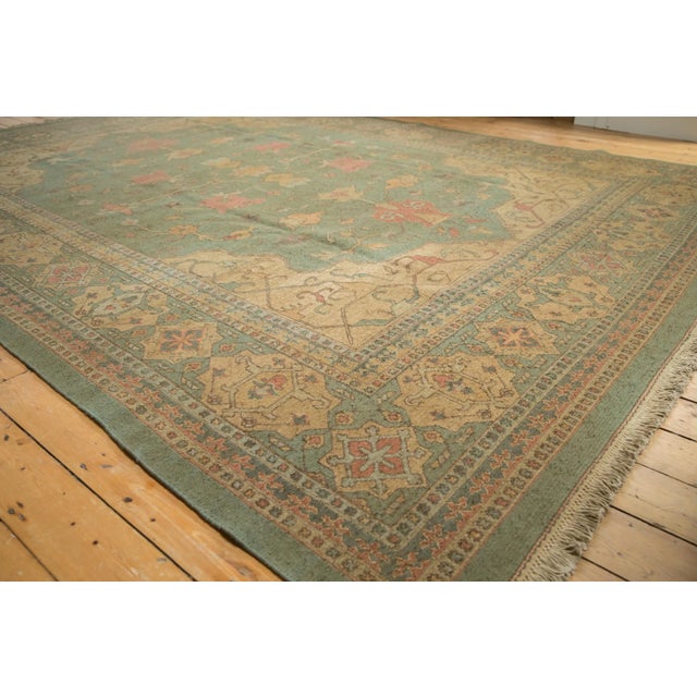 Green New Tea Washed Indian Soumac Design Carpet - 9'11" X 13'6" For Sale - Image 8 of 12
