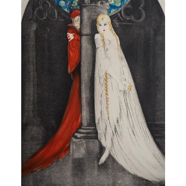 Louis Icart, Margueritte and Mephistopheles, 1928, Original Etching For Sale - Image 4 of 13