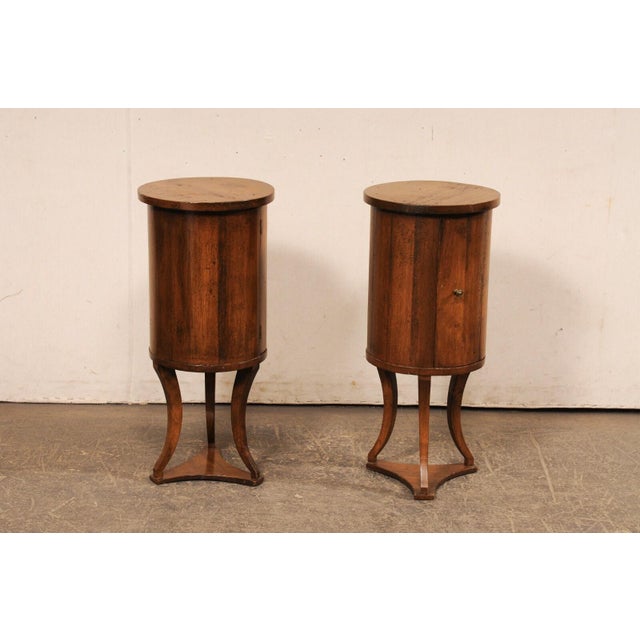 Italian Cylindrical End Tables w/Storage For Sale - Image 11 of 11