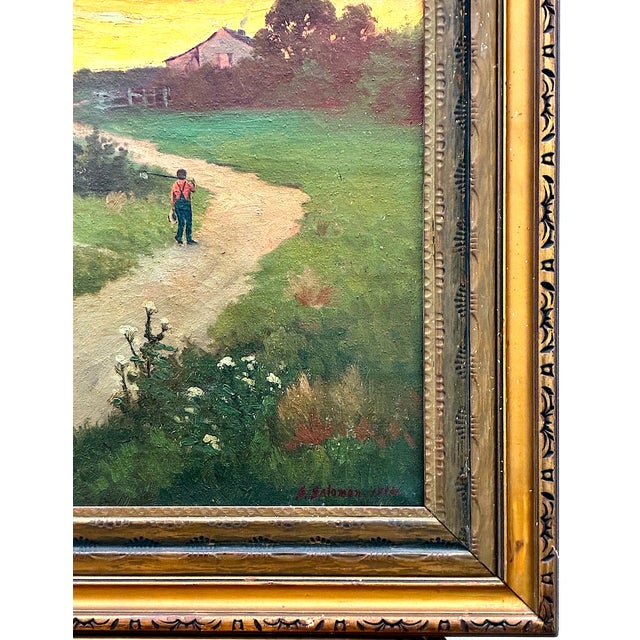 Textile An American Farm at Sunset by S. Salomon For Sale - Image 7 of 9