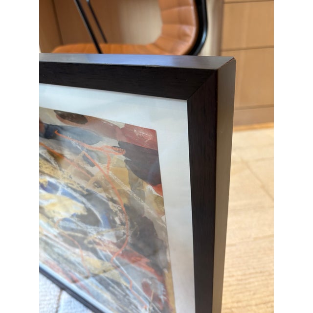 Vintage Midcentury Modern Abstract Painting, Framed, Signed Jacob Semiatin, 1959 For Sale - Image 10 of 11