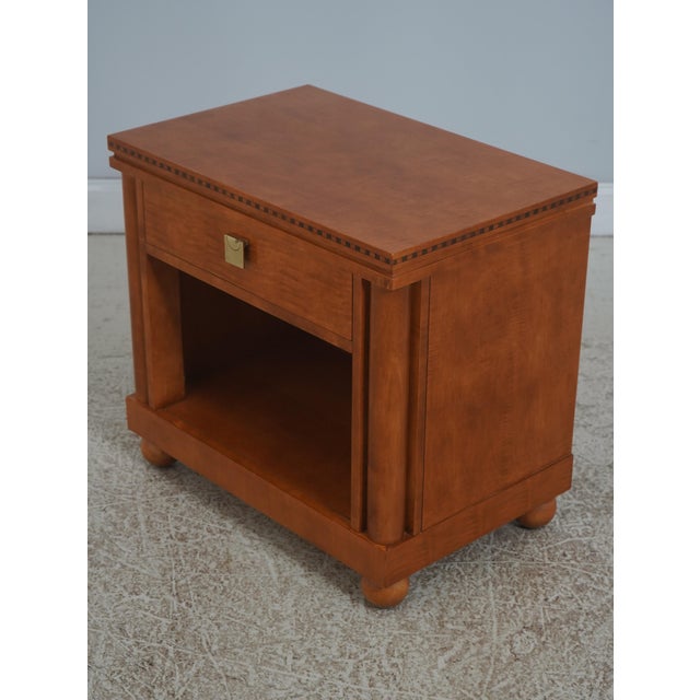 Biedermeier Pair Hickory White 1 Drawer Tiger Maple Inlaid Nightstands For Sale - Image 3 of 18