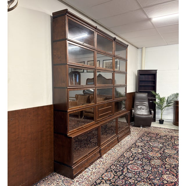 Large English Modular Bookcase from Globe Wernicke, Set of 3 For Sale - Image 4 of 18
