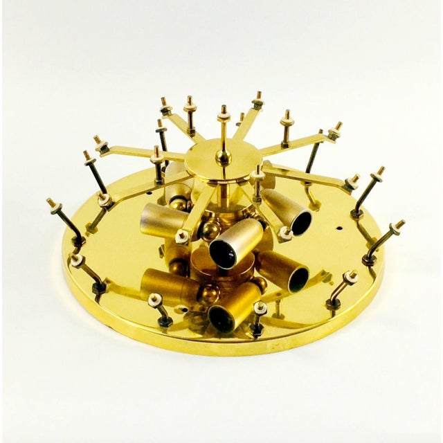 Large Mid-Century Murano Glass & Brass Flower Ceiling Light by Ernst Palme, Germany, 1970s For Sale - Image 9 of 12