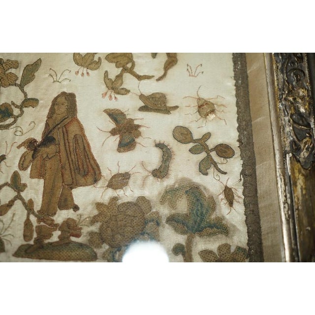 English Charles II Stumpwork Needlework Picture, 1650 For Sale - Image 15 of 18
