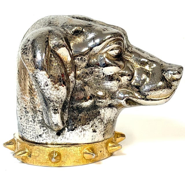 Stone Gray Carole Stupell Silvered & Gilt Bronze Foxhound Box, Signed, Italian Made For Sale - Image 8 of 13