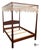 American Vintage Traditional Chippendale Style Solid Mahogany Queen Size Four Poster Pencil Canopy Bed For Sale - Image 3 of 11