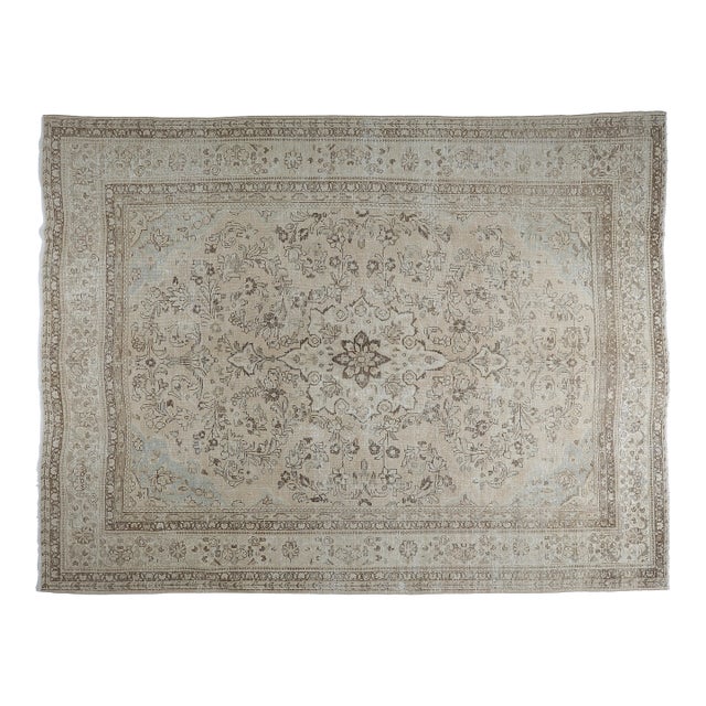 Vintage Anatolian Tribal Rug With Medallion – Muted Earth Tones, 10' X 12' For Sale