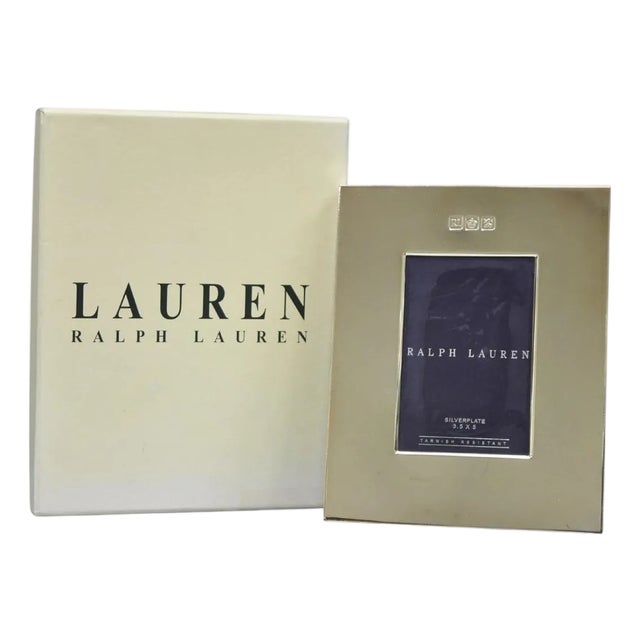 Late 20th Century Lauren Ralph Lauren Silver Plated Normandy Modern 3.5x5 Photo Picture Frame (B) For Sale