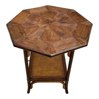 Vintage Coastal Octagon Side Table For Sale