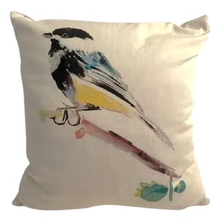 Chickadee Sunbrella Pillow For Sale
