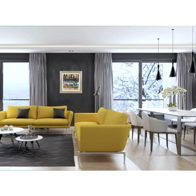 Abstract Judaica Enamel Mounted Wall Panel Plaque Artwork by George Welch, Circa 1950 For Sale - Image 14 of 15