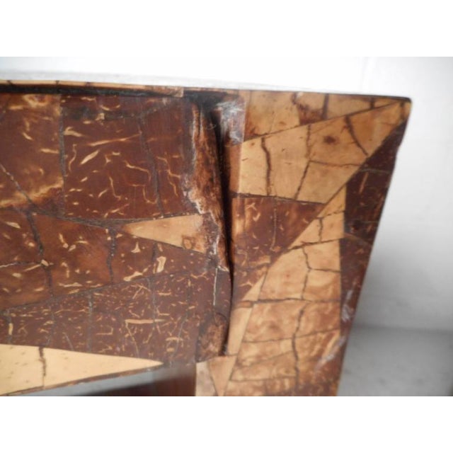 Mid-Century Modern Augousti Style Coconut Shell Inlay End ...