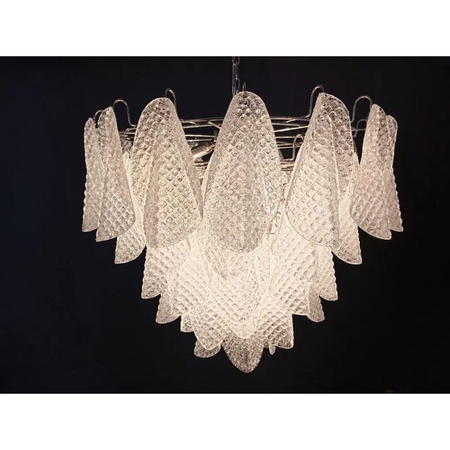 Vintage Italian Murano Glass Chandelier with 57 Glass Rondini Petals, 1980s For Sale - Image 6 of 16