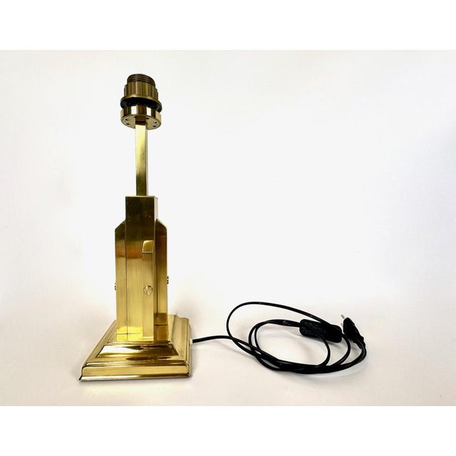 Art Deco Regency Style Table Lamp in Brass, 1970s For Sale - Image 4 of 15