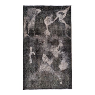 Vintage Persian Distressed Handmade Gray Abstract Wool Rug For Sale