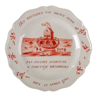 Delft Dedication Plate, 1783 For Sale