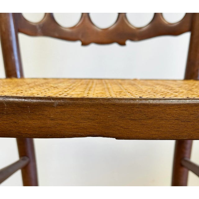 Vintage Chiavari Style Caned Seat Wood Chair For Sale - Image 9 of 12