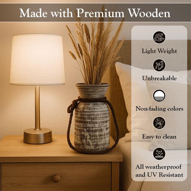 Enhance your home with the natural beauty and rustic charm of this elegant wooden vase. Crafted to highlight the rich...